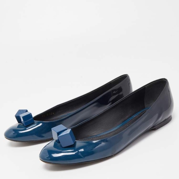 LOUIS VUITTON  Blue Ombre Patent Leather Dice Ballet Flats - size 41 (US 11) - Picture 1 of 9